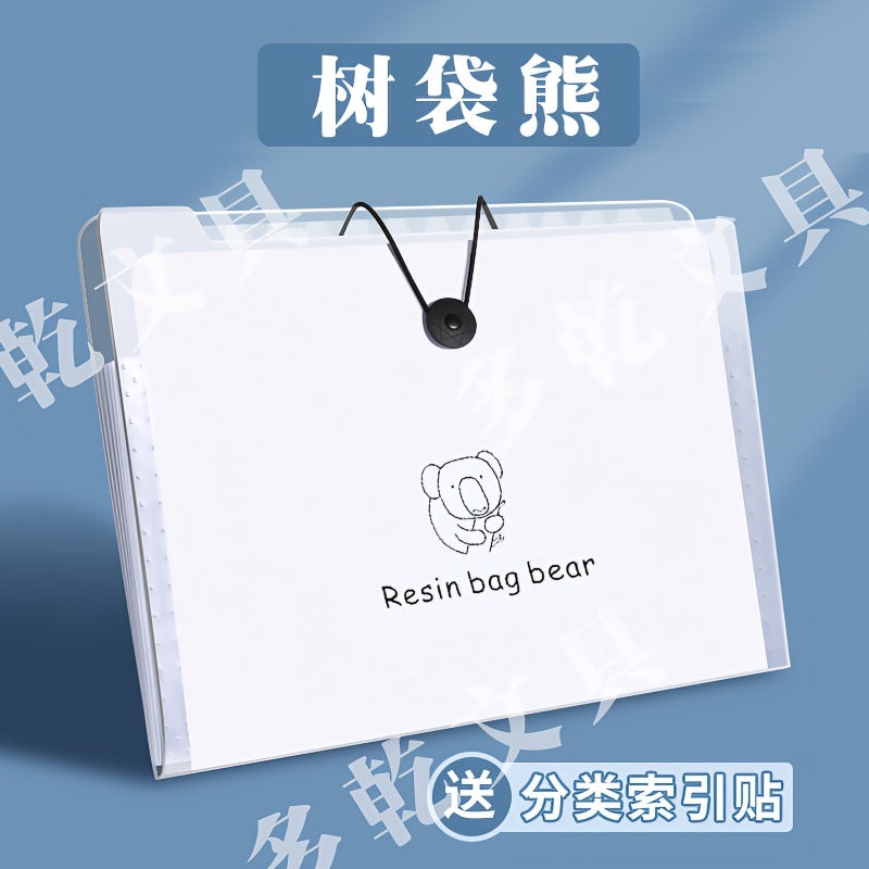 A4 Folder Multi-Layer Organ Bag Test Paper Storage Book Storage Bag Student Large Capacity A4 Information Book Transparent Insert - Image 1